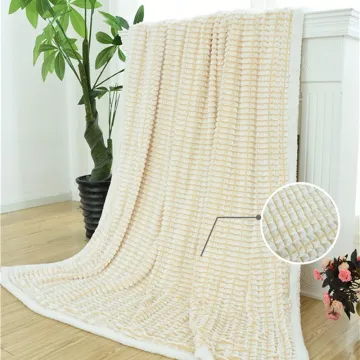 2020 new design luxury sherpa double layer fleece blanket soild color plush blanket