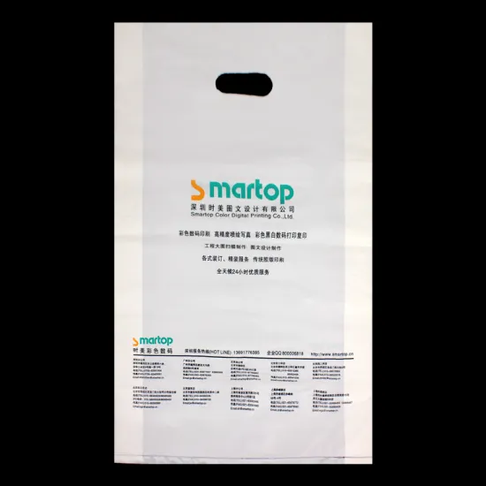 Die Cut Poly Handle Bag Bottom Gusset