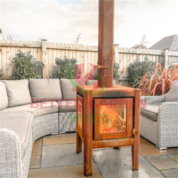 Corten Steel Outdoor Freestanding Wood Burning Fireplaces