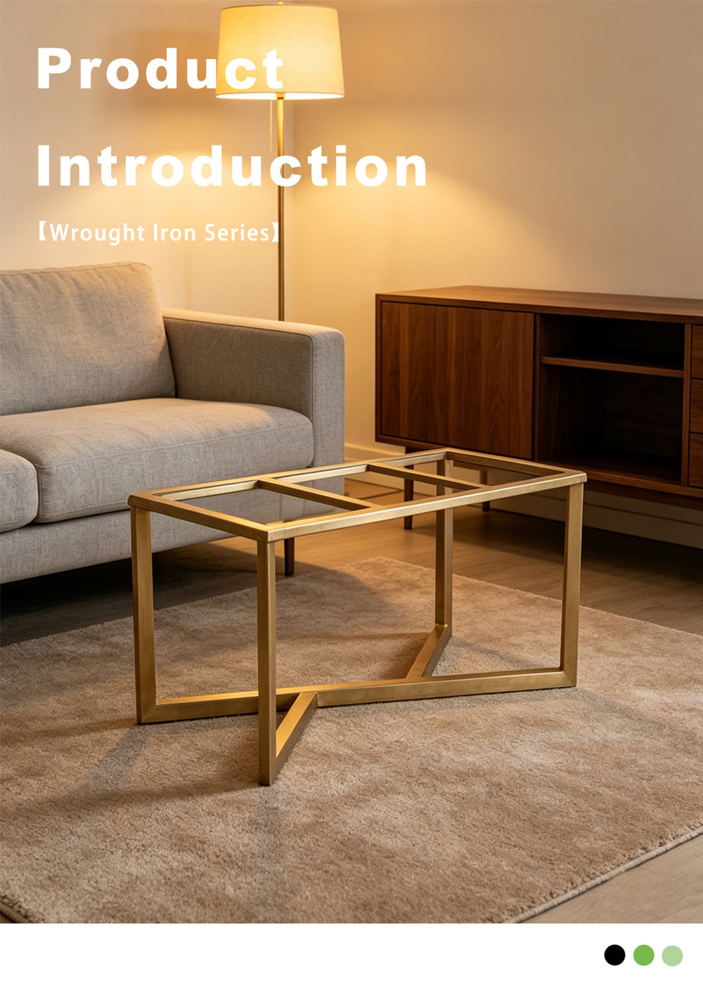 Irregular wrought iron coffee table X