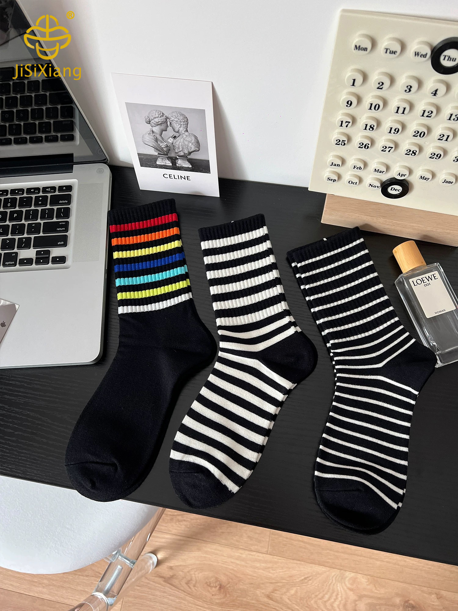 Cashmere thick striped pile socks