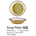 Assiettes de soupe rond en verre transparent en verre