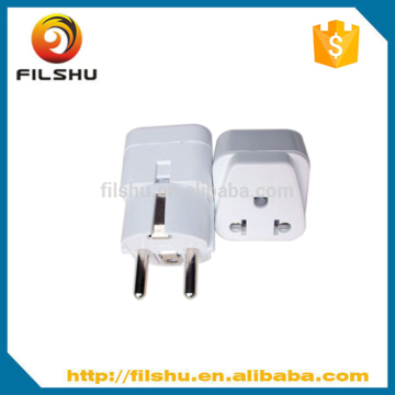 White Universal UK to EU AC Power Travel Charger Adapter Plug