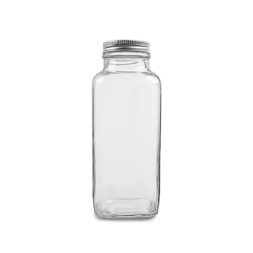 زجاجة عصير زجاجية مربعة مع غطاء المسمار