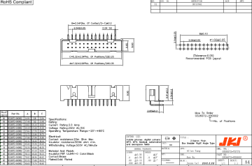 3M TS0770 2.54mm Pitch Right Angle Box header Connector