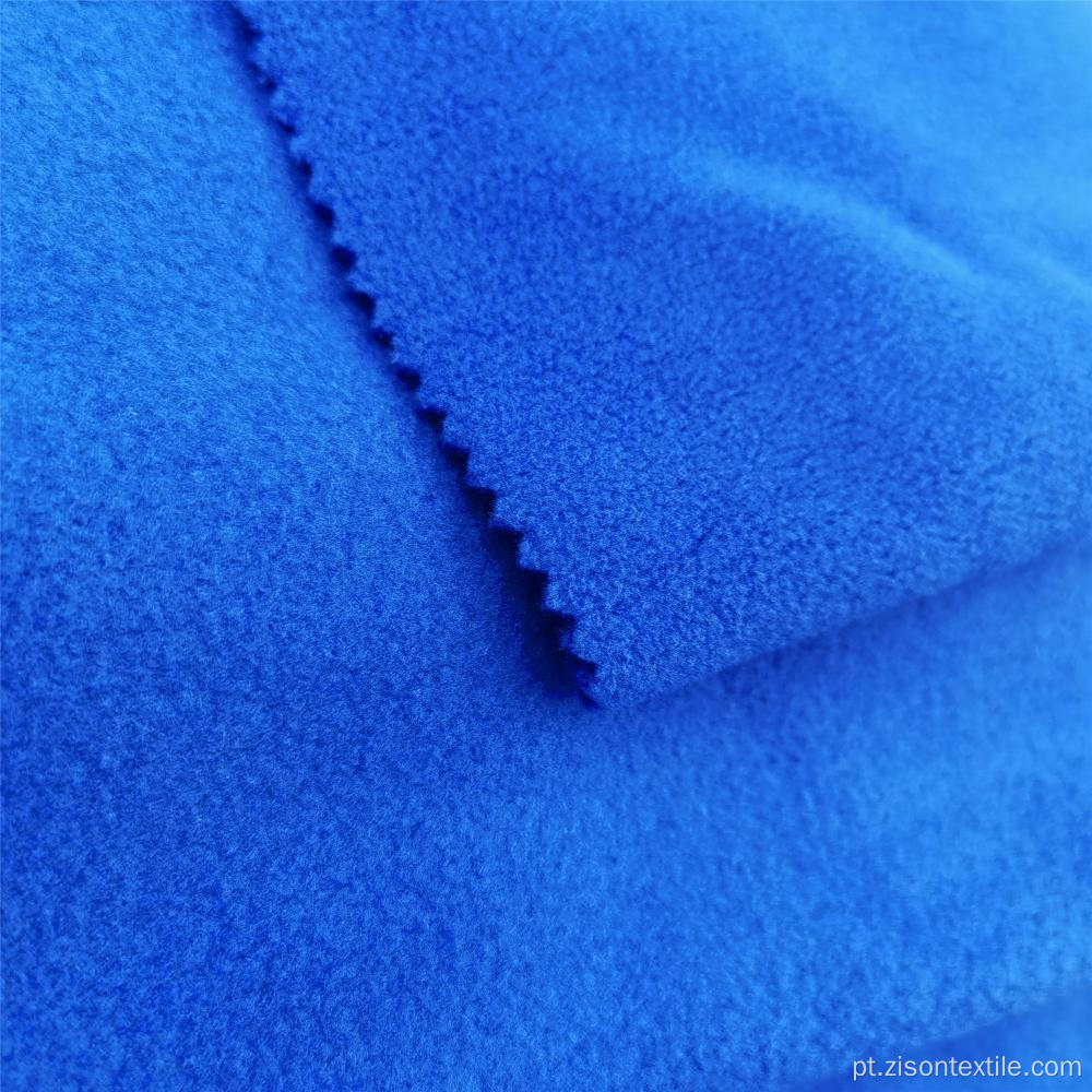 Tecido polar de malha dupla face tingido de azul têxtil
