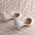 Laço Branco 2 Polegadas Saltos Sapatos De Noiva