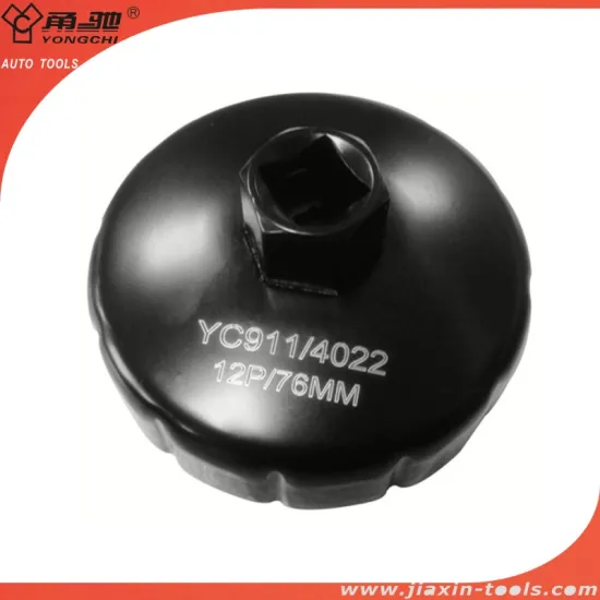 cap style oil filter wrench with black finish