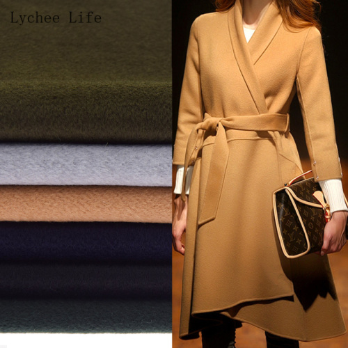 Lychee Life 45x50cm Double-sided Thick Winter Imitation Wool Cloth Fabric For Women Coat Clothes Diy Sewing Crafts