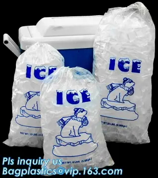 ice pop plastic packaging ldpe flat clear polythene bags recycling supplier, Drawstring Closure Plastic Ice Bags