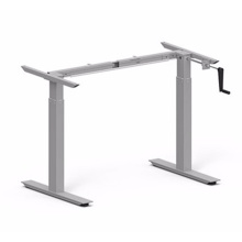 Gray Hand Crank Height Adjustable Standing Desk