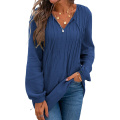 Women Fashion V-Neck Long Sleeve Tops