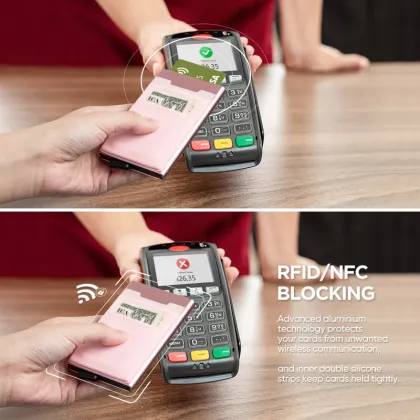 Metal Card Holder with Pop-Up Cell Phone Slot: A Stick-On Wallet for Your Phone