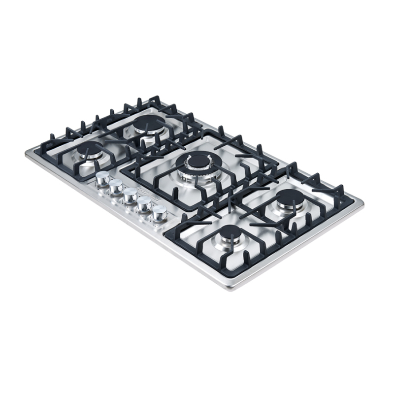 5 burners Black tempered glass Easy to operate hotel Portable Table Top Gas Stove