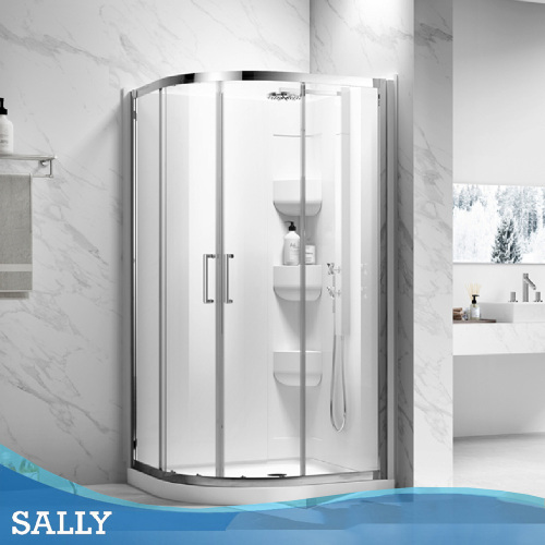 Enceinte de salle de bain quadrant Sally portes coulissantes de douche ronde