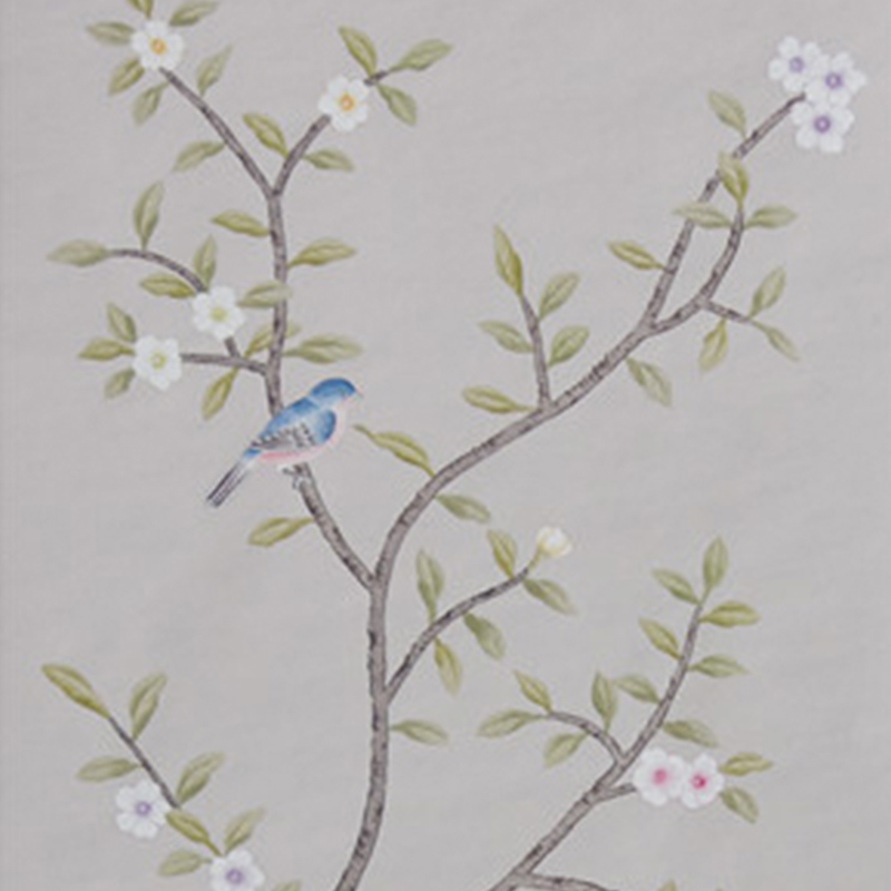 avender hand-painted wallpaper Flower and bird