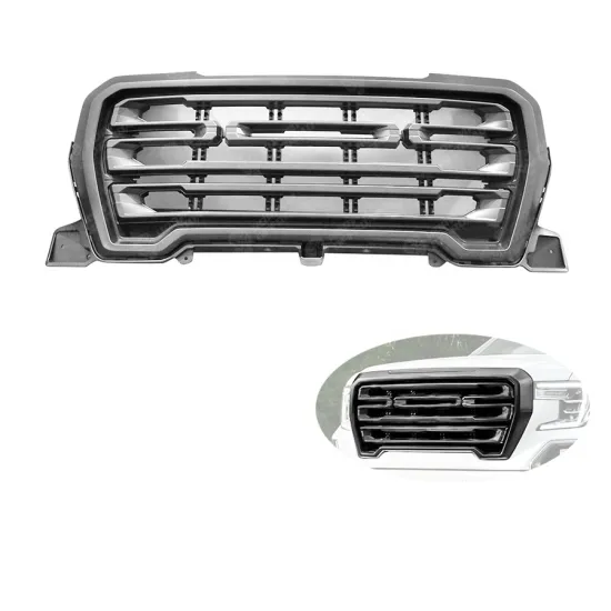 Black Upper Racing Grills for Sierra 1500 (2019-2021) Front Hood Bumper Grill