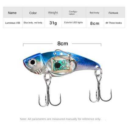 Wholesale Luya Baits: Long Cast 8cm 31g Metal Vib Electronic Fishing Tackle