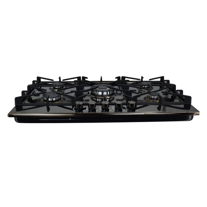 Titanium black stainless steel AC electric Ignition gas stoves cookers fast burners lpg gas stove with safety device
