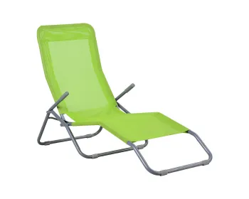 Outdoor Garden Metal Folding Beach Sun Lounger Chair
