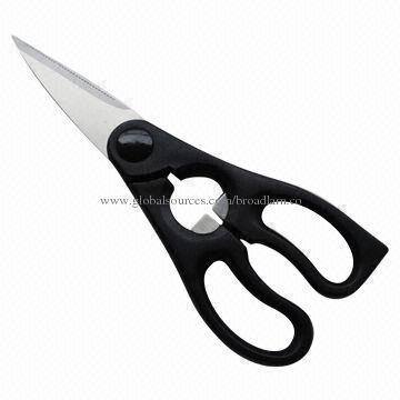 S/S Kitchen Scissors, Plastic Handles and 8.1-inch Length