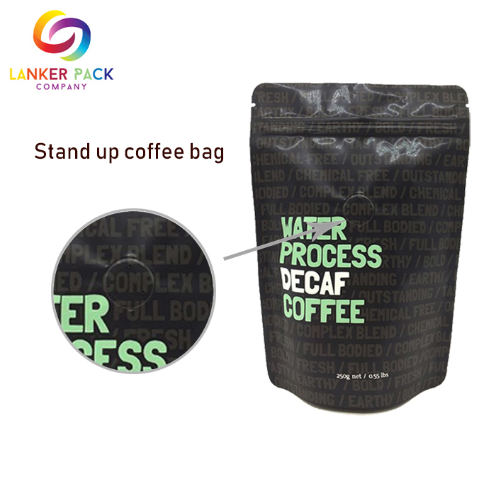 Brown Kraft Paper Coffee Bag With Degassing Valve