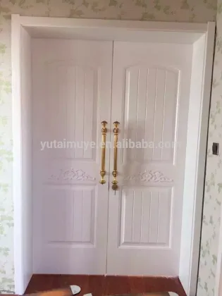 Wood design white primer painted wooden door