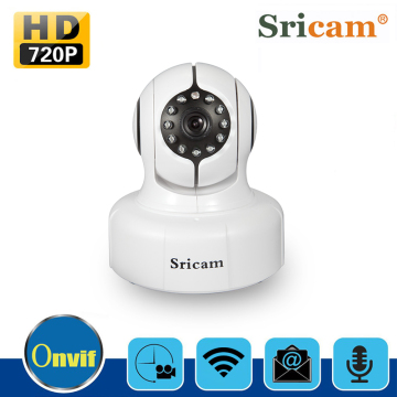 Sricam sp011 Top Sell HD720P Onvif 128GB plug and play infrared surveillance CMOS P2P PTZ Indoor IP Camera