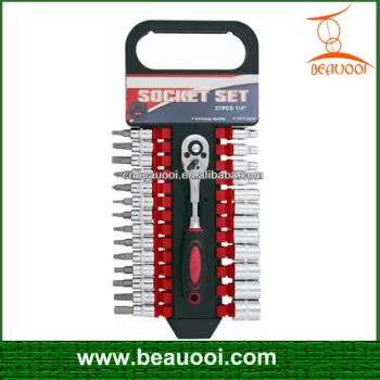 27pcs 1/4" DR bit socket set hand tools
