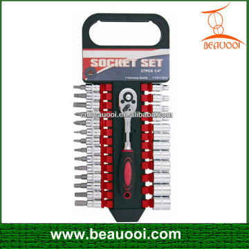 27pcs 1/4" DR bit socket set hand tools
