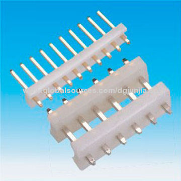 3.96mm Pitch Single Row Pin Header Connectors, Made of LCP Material, White Color, RoHS Mark