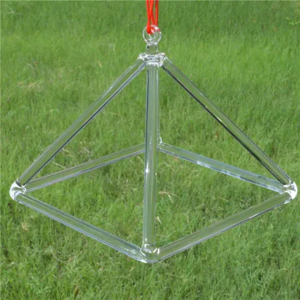 Transparent Clear Quartz Crystal Singing Pyramids for Meditation