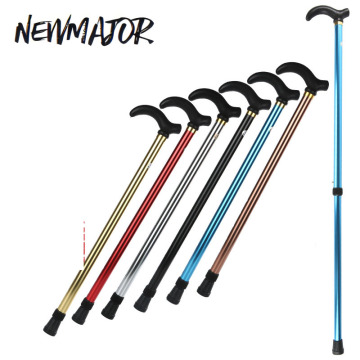 Bastone da passeggio in alluminio telescopico regolabile Newmajor con punta di gomma anti-slip per all'aperto e avventure
