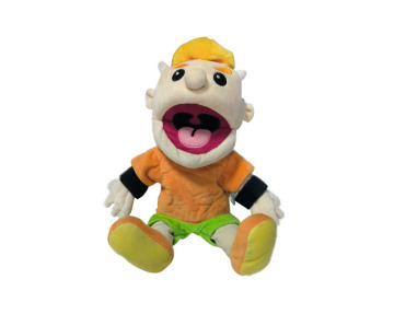 Open mouth hand puppet Jeff plush doll