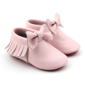 Leren roze baby mocassins baby laarsjes