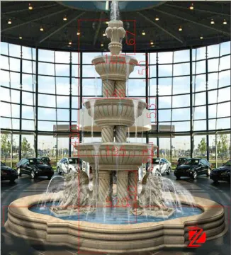 outdoor water fountains with lion