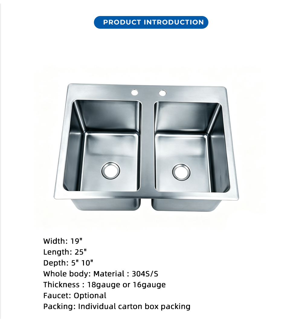 Drop In Stainless Steel Double Bowl Sink X