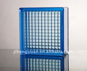 blue parallel glass brick