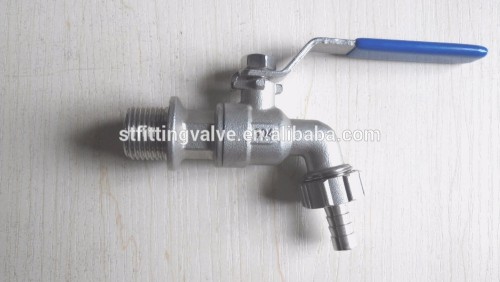 stainless steel bibcock ANSI 304 with hose connector for washing machine