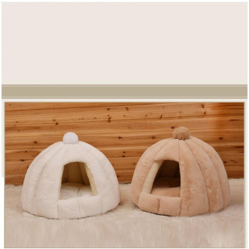 Pet nest with rabbit velvet semi-enclosed