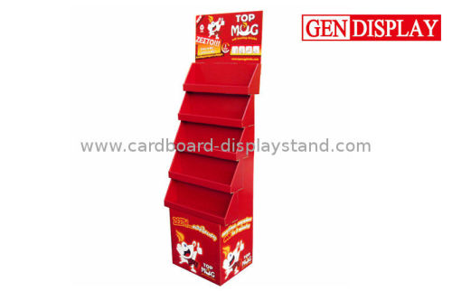 Professional Drink Cardboard Display Stands With 5 Paper Trays