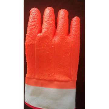 Brown winter monkey grip pvc dipped gloves