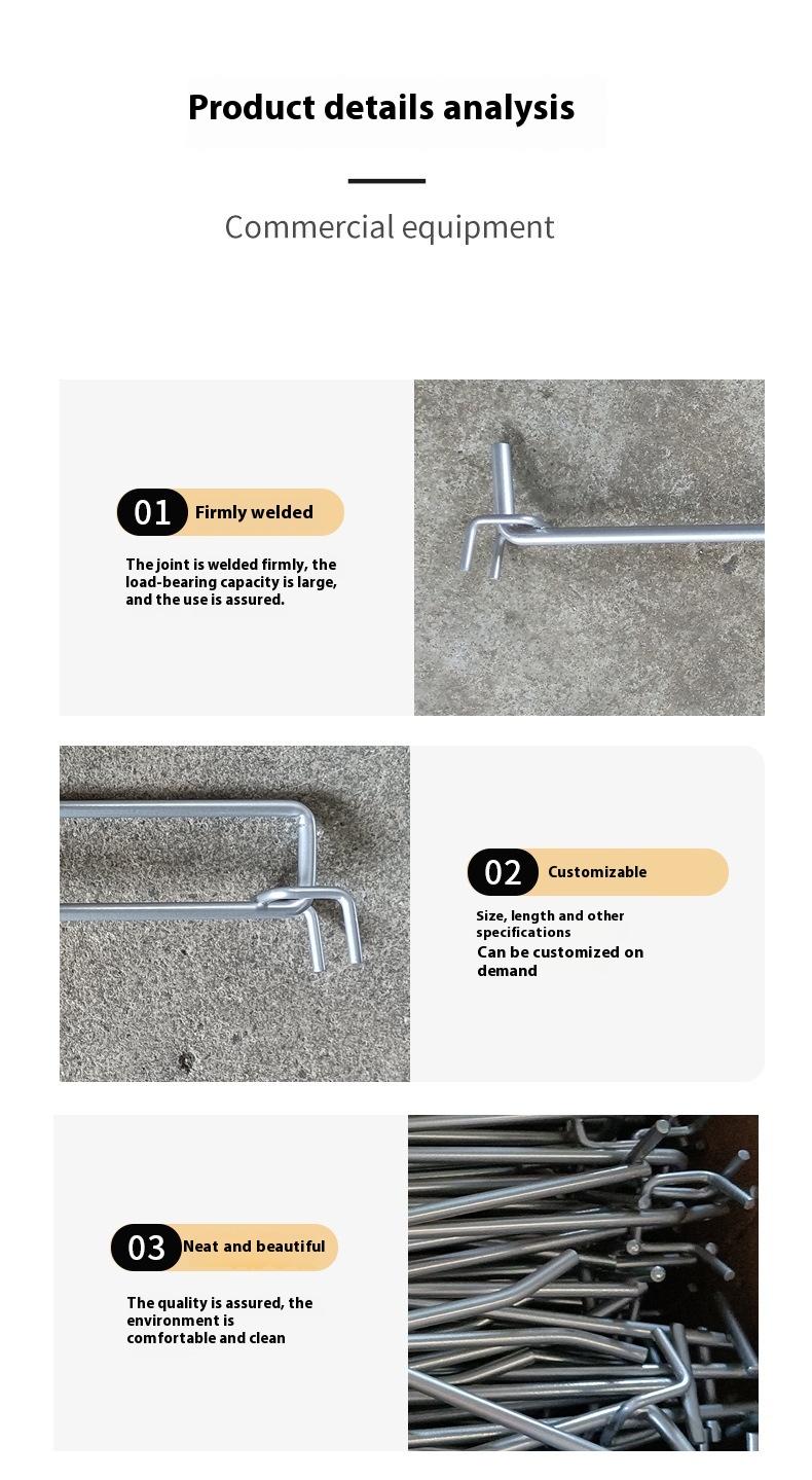 100-250 Stainless Steel Display Hooks for Supermarket Shelves Back Hole Jewelry Store Triangle Metal Hook Special Shelf Hook