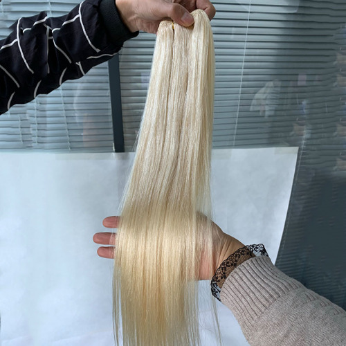 60 Blonde Straight cheap hair extensions 100% Indian Straight Hair Weave 60 Bundles extensions Human Hair Weft