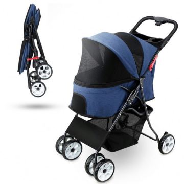 2020 Pet Stroller 4 Wheels Travel Folding Carrier