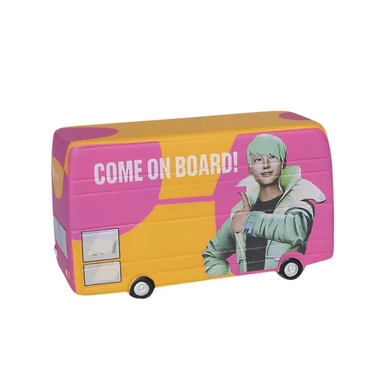 Soft PU Foam Anti-Stress Squeeze Toy Bus for Children