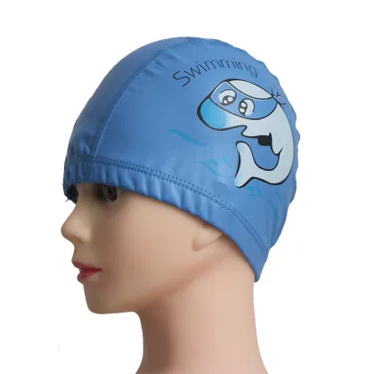 Extra Large Protect Ear Ironman Printing PU Swimming Cap
