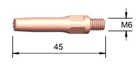 Pana 200A Welding Contact Tips M6x45x0.8mm