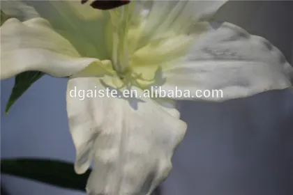 hot sale brand name decorative artificial two flowers two buds lily