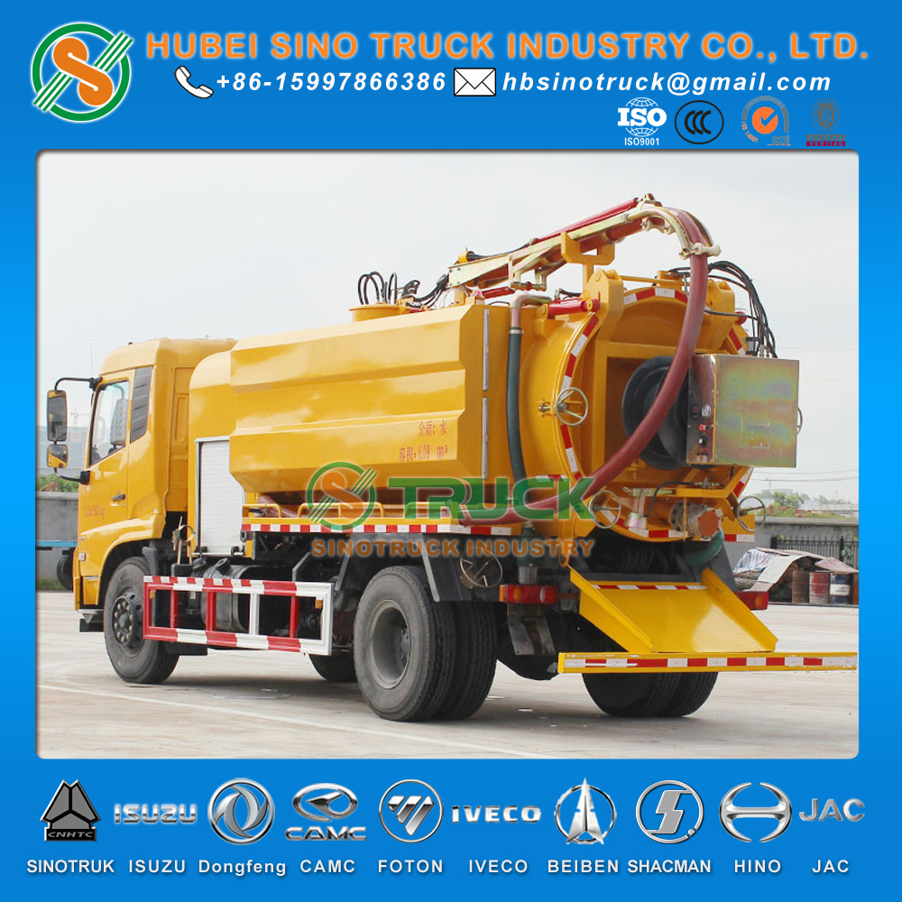 vacuum suction and sewer jetting combined truck